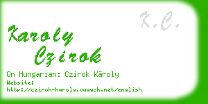 karoly czirok business card